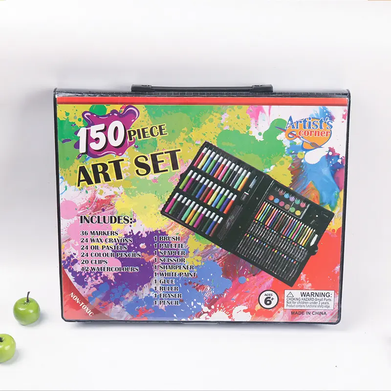 Bàn chải sơn 150 mảnh đặt trẻ em trẻ em vẽ văn phòng phẩm 12 màu nghệ thuật đánh dấu sơn dầu công cụ Bút chì màu nước