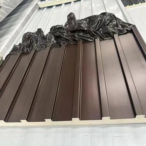 Panneaux sandwich pour toiture d'usine, remplissage en polyuréthane, <span class=keywords><strong>isolation</strong></span>, composite double couche, alliage d'aluminium, tuile de grande muraille extérieure - Product Image 3