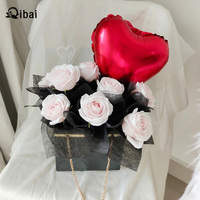 Qibai fourre-tout pliant CC sac fleurs sac cadeau saint valentin bouquet boîte à fleurs boîte d'emballage créative sac d'emballage de chaîne