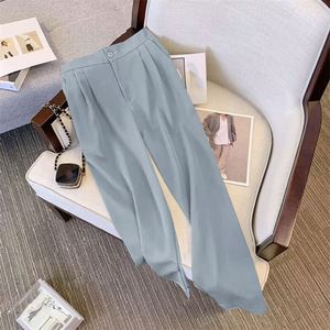 Pantalon de costume taille haute à jambes larges pour femme, style décontracté fluide et élégant, idéal printemps/été - Product Image 5
