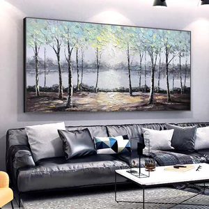 Pintura Decorativa Abstracta Pintada a Mano para Sala de Estar, Arte Mural de Lujo para el Fondo del Sofá, Aldea de la Pintura al Óleo de Dafen - Product Image 3