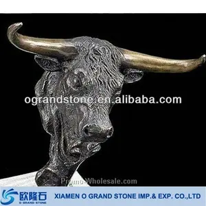 Animal Black marble bust marble bull large animal statue