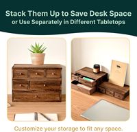 Organisateur de bureau en bois empilable 3 pièces, 6 tiroirs, rangement rustique pour le bureau, les loisirs créatifs, le maquillage, la couture et les accessoires de broderie