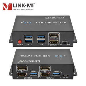Conmutador KVM 4K 60Hz 2x2 USB <span class=keywords><strong>HDMI</strong></span>, conmutador KVM USB, 2 puertos, <span class=keywords><strong>monitor</strong></span> dual, conmutador continuo, conmutador <span class=keywords><strong>HDMI</strong></span> de vídeo - Product Image 2