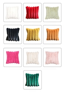 <b>Faux</b> <b>Fur</b> Plush Decorative Throw Pillow <b>Covers</b> Luxury Striped Soft Pillowcase Cream White <b>Cushion</b> <b>Covers</b> for Sofa Couch Bedroom - Product Image 2