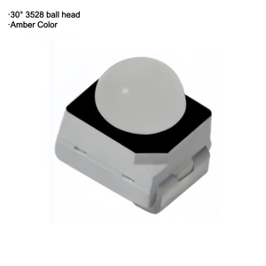 Automotive-Grade 3528 <span class=keywords><strong>SMD</strong></span> <span class=keywords><strong>LED</strong></span> mit schwarzer Kuppellinse, 30 Ball-Head Amber Light, PLCC2 Chip Diode, 50mA, 100mW - Product Image 3