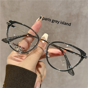 Monture de <span class=keywords><strong>lunettes</strong></span> rétro TR90 œil de chat pour femmes miroir plat anti lumière bleue personnalisée petite monture de <span class=keywords><strong>lunettes</strong></span> simple - Product Image 3