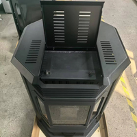 Poêle à granulés de bois automatique de 12,2 kW avec alimentation automatique, sans fumée, compatible Wi-Fi, pour chauffage intérieur, foyer à granulés
