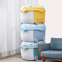 Panier de rangement grande capacité avec couvercle pour jouets d'enfants (porc, dauphin), blocs de construction, collations de bébé, poupées et vêtements domestiques