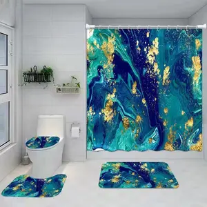 Nouveau Design ensemble complet de salle de bain pour rideau de douche imprimé marbre Offre Spéciale article ou designs personnalisés