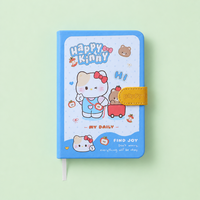 Cuaderno de Tapa Dura con Encuadernación Térmica, Diseño de Gato de Dibujos Animados, 32K B5, 132 Hojas, 80GSM, Kawaii, Diario, Regalo Escolar para Niños y Estudiantes