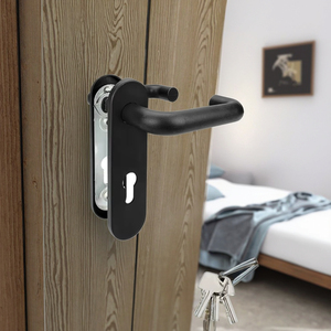 Modern European Bedroom Matt <strong>Black</strong> Wooden <strong>Door</strong> Lever Handle and <strong>Knobs</strong> Factory Wholesale - Product Image 5
