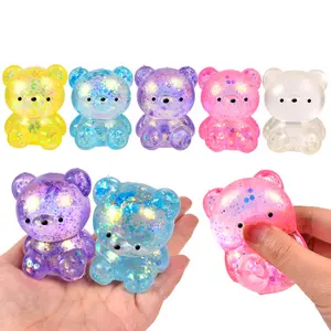 Wholesales Capsule Toys Stress Fidget Ball Gifts Three Sizes Of Bear Shaped Maltose Squeeze Toys For Vending Machine
