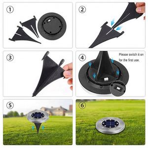 Landscape Stainless Steel 8 Led <b>Solar</b> Powered Disk <b>Lights</b> Cold/Warm <b>Solar</b> Lawn Deck <b>Light</b> Outdoor <b>Solar</b> <b>Ground</b> <b>Light</b> - Product Image 3