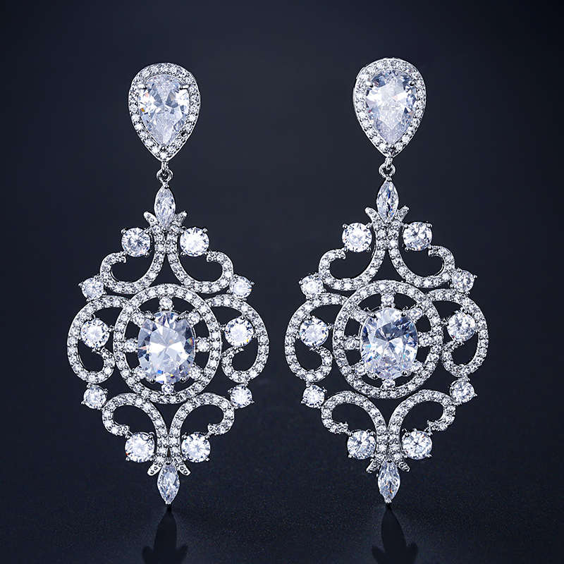 RAKOL E2320 Big Earrings für Women Colors Micro Pave CZ Luxury Party Engagement Wedding Earrings