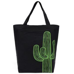 Sac de shopping réutilisable en forme de bateau noir à motif cactus, recyclé, pour promotion - Product Image 2