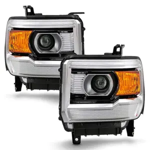 Lampu Depan Mobil Berlaku untuk GMC Sierra 2014 2015 Lampu Depan Proyektor Tanpa LED DRL GM2502394 GM2503394