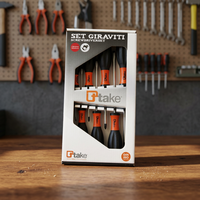 Juego de Destornilladores Profesional TTAKE DIY Grado 5022 KT07 de 7 Piezas, Mangos de Acero y Plástico, Magnéticos, Planos y Phillips, OEM