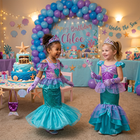 Robe de princesse élégante pour filles, tenue de scène scintillante à paillettes, robe de reine des neiges, Costume fantaisie pour fête de danse pour enfants