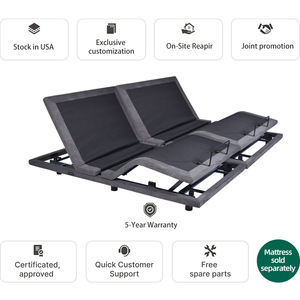 Электрическая регулируемая кровать Tecforcare с массажем, размер Queen, металлическое основание кровати с регулировкой, с пультом дистанционного управления, в наличии в США - Product Image 2