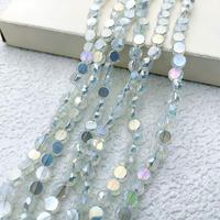 Perles en verre cristal électroplaqué multi-tailles, forme disque pièce de monnaie, facettées, pour la fabrication de bracelets DIY, vente en gros