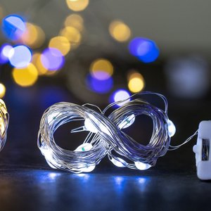 Led String Lights Warm White Wire Type Battery Operated Christmas Party Decoration - Product Image 1