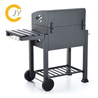 Chariot Portable d'arrière-cour mobile, pour l'extérieur, avec Table latérale, Barbecue métallique en acier