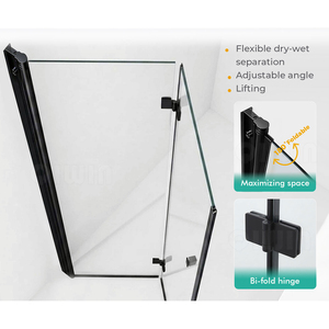 Système <span class=keywords><strong>de</strong></span> porte <span class=keywords><strong>de</strong></span> <span class=keywords><strong>douche</strong></span> pliante à 180 degrés en verre pour cabine <span class=keywords><strong>de</strong></span> <span class=keywords><strong>douche</strong></span> intérieure <span class=keywords><strong>de</strong></span> <span class=keywords><strong>baignoire</strong></span> domestique - Product Image 1
