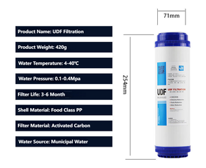 10 inch tiêu chuẩn phổ hộ gia đình Máy lọc nước yếu tố lọc UDF lọc nước <span class=keywords><strong>Cartridge</strong></span> kích hoạt bộ lọc carbon <span class=keywords><strong>Cartridge</strong></span> - Product Image 6
