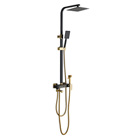 Ensemble de douche thermostatique en laiton chromé avec pommeau de douche pluie de 8 pouces, mitigeur thermostatique mural
