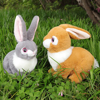 Jouet en peluche lapin de Pâques 2025-poupée de lapin à oreille souple réaliste, cadeau d'animal en peluche extra doux pour les enfants