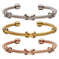 Brazaletes y Pulseras Clásicas de Acero Inoxidable con Dijes, Chapadas en Oro de 18K, con Grabado Árabe Islámico, Joyería de Moda