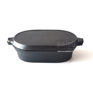 Rôtissoire <span class=keywords><strong>rectangulaire</strong></span> <span class=keywords><strong>en</strong></span> <span class=keywords><strong>fonte</strong></span> 2 <span class=keywords><strong>en</strong></span> 1 avec couvercle de gril Poêle à cuire Multi Baker Casserole Lasagne Poêle à pain <span class=keywords><strong>en</strong></span> <span class=keywords><strong>fonte</strong></span> - Product Image 2