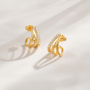 Fashion Simple S925 Sterling Silver Personality Geometric <b>Diamond</b> Inlaid <b>Diamond</b> Daily Matching <b>Earrings</b> for Women - Product Image 6