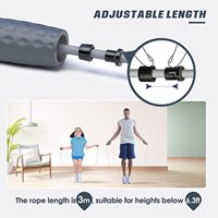 PROIRON Corde à sauter réglable en acier recouvert de PVC avec poignées lestées pour entraînement de fitness