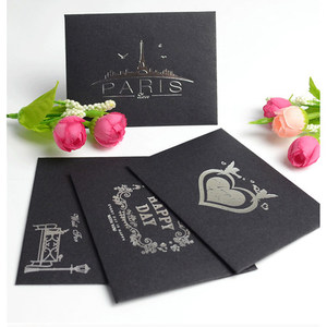 Custom <strong>Mini</strong> Gold Silver Black Paper <strong>Envelopes</strong> with Small Size Insert Card Logo Print - Product Image 4