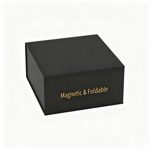 Custom Wholesale Luxury <b>Black</b> Embossed Matt Lamination <b>Gift</b> Box Foldable Magnetic Rigid Closure Paper <b>Boxes</b> - Product Image 3