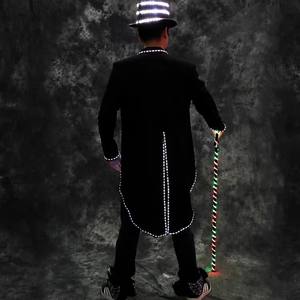 बहु रंग-नेतृत्व वाले चमकदार टेलकोट सूट लाइट अप जादूगर पोशाक के लिए बार पार्टी मंच पहनने के प्रदर्शन प्रोप्स - Product Image 3