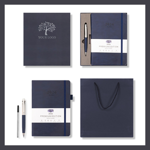 Articles cadeaux de luxe promotionnels en gros, carnet A5 en cuir, journal personnalisé, agenda de <span class=keywords><strong>bureau</strong></span>, <span class=keywords><strong>ensemble</strong></span> cadeau d'entreprise avec stylo - Product Image 2