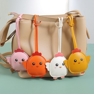Wholesale Activity Gift Promotion Carabiner <b>Keychain</b> Cute Animal <b>Anime</b> Design Handmade Pu Leather Kawaii Chick High Quality - Product Image 5