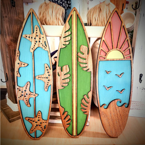 Customize Wood Surfboard Wall Art Wooden Wall Art Wooden Wall Decor