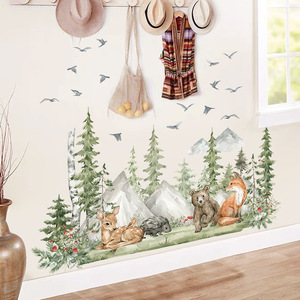 Décoration de <span class=keywords><strong>chambre</strong></span> d'enfant <span class=keywords><strong>stickers</strong></span> <span class=keywords><strong>muraux</strong></span> animaux de la <span class=keywords><strong>jungle</strong></span> cartoon autocollant 3d - Product Image 4