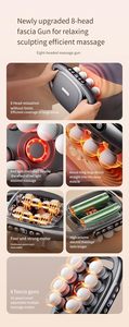 Pistola de Masaje Muscular Profundo Inalámbrica Recargable de 10 Cabezales con 99 Niveles de Velocidad Ajustables para Aliviar el Dolor de Espalda y Brazos - Product Image 4