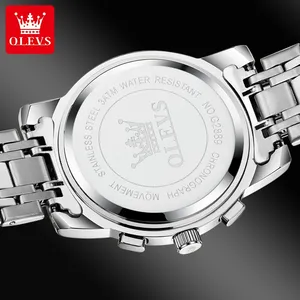 OLEVS 2889 Stahl Luxus wasserdichte Quarz Oem Marke Zeiger Armbanduhren Custom Logo Armbanduhr Herren