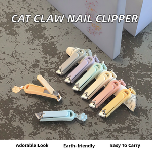 Coupe-ongles manuel portable anti-éclaboussures pour femmes, motif patte de chat mignon, design attrayant, respectueux de l'environnement - Product Image 2