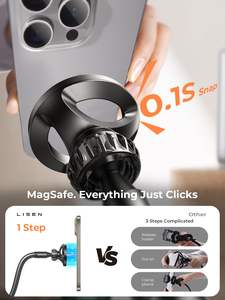 Soporte Magnético para Teléfono LISEN con Imán N52 Potente y Cuello de Cisne Flexible para Cama y Escritorio, Compatible con iPhone 17, <span class=keywords><strong>Samsung</strong></span>, Kindle, iPad - Product Image 2