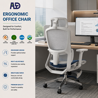Vente directe d'usine, chaise de bureau ergonomique à dossier haut en maille certifiée BIFMA, avec repose-pieds, appui-tête réglable, soutien lombaire