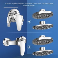 Ensemble de douche moderne et minimaliste en forme de dôme pour bain public, avec robinet mélangeur en cuivre, pour piscine, hôtel, école, installation encastrée