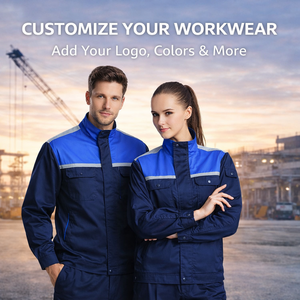 Chaqueta <span class=keywords><strong>de</strong></span> Uniforme <span class=keywords><strong>de</strong></span> Trabajo con Logotipo Personalizado, Transpirable, <span class=keywords><strong>de</strong></span> Algodón, para Fábrica, <span class=keywords><strong>Taller</strong></span>, Mecánico, Ingeniería, Traje <span class=keywords><strong>de</strong></span> Seguridad Industrial Resistente - Product Image 2