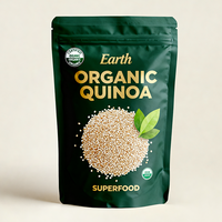 Sacs zip-lock vides et étanches à l'humidité personnalisés de qualité alimentaire pour farine de quinoa, chocolat, matcha, poudre